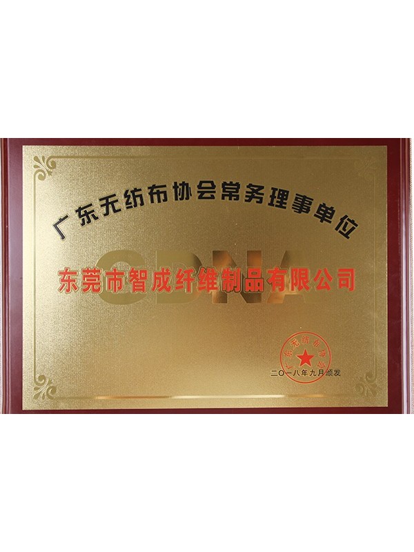 智成廣東省無紡布協(xié)會常務理事單位